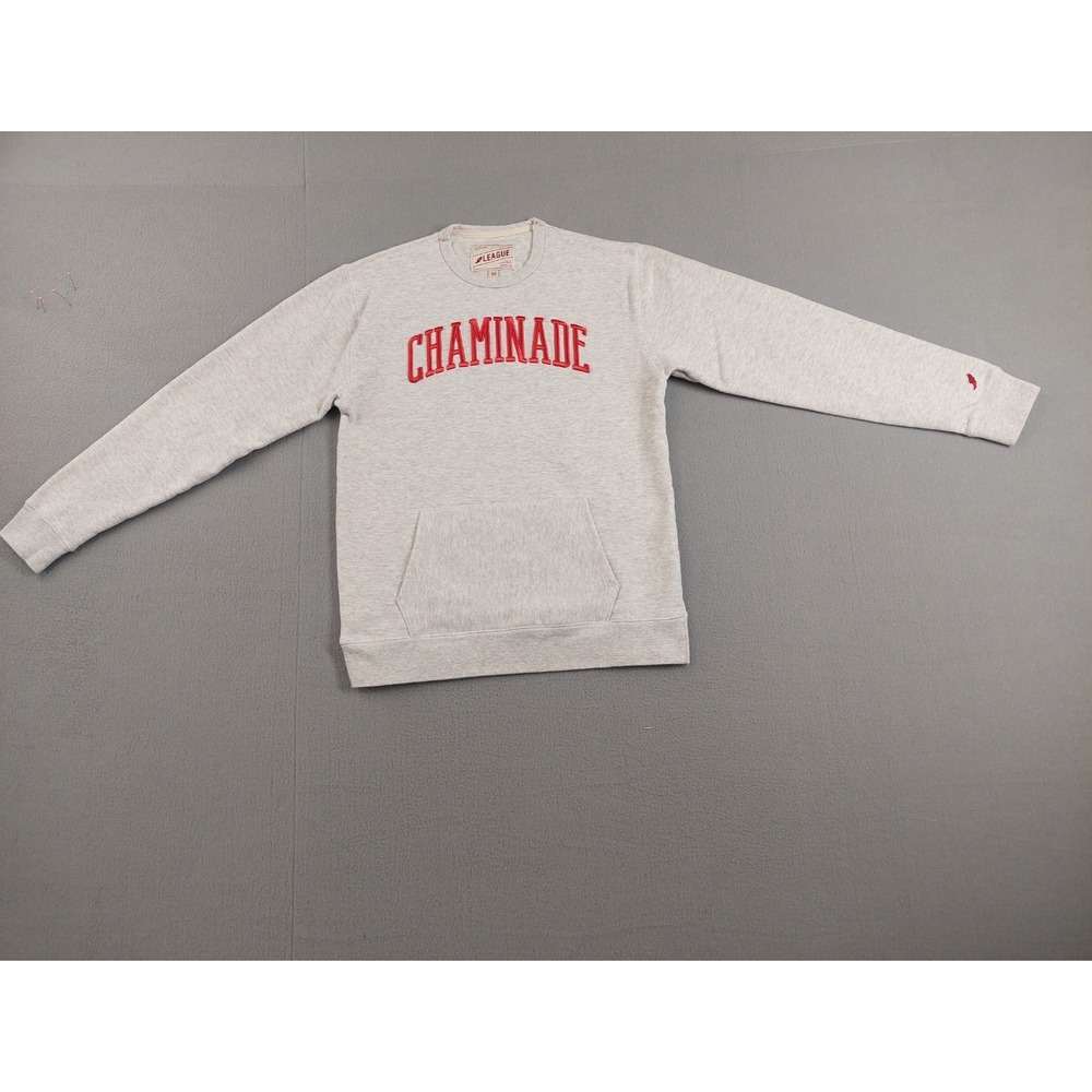 Chaminade Men Sweatshirt M Gray Graphic Tee Crew Neck Long Sleeve Knit Pullover